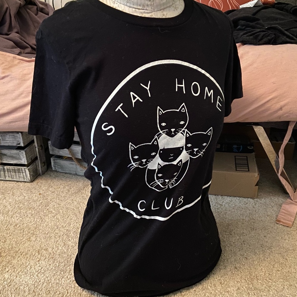 Stay Home Club cat t shirt